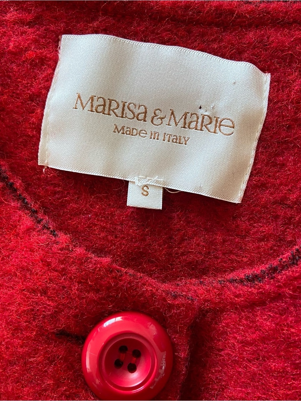 Marisa & Marie Made in Italy Red Wool Jacker Women’s Size Small - Picture 7 of 8
